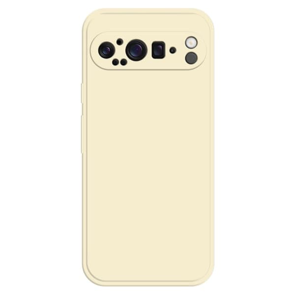 Google Pixel 9 Pro XL fleksibelt etui med lige kantbeskyttelse Telefoncover - Beige White