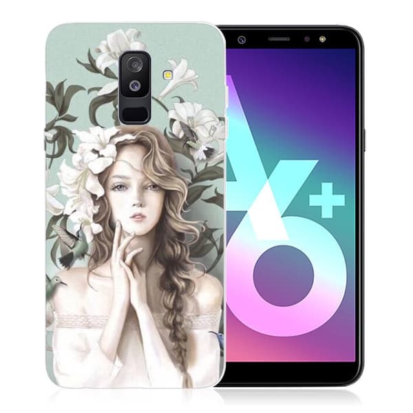 Samsung Galaxy A6 Plus (2018) mobilskal silikon tryckmönster - Vacker tjej multifärg