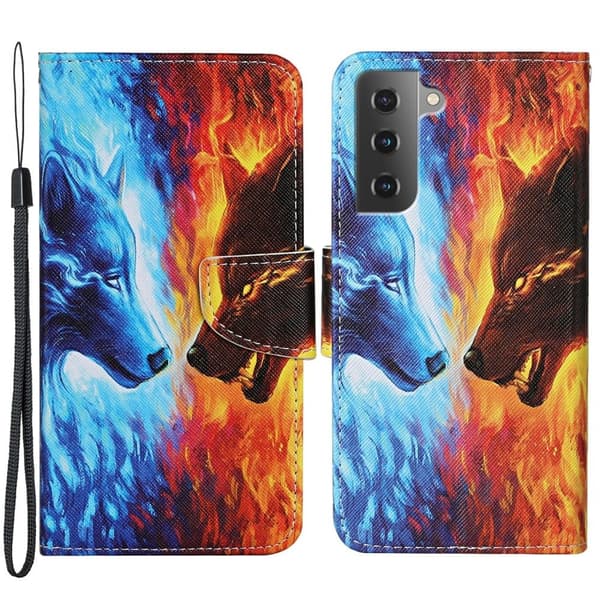 Wonderland Samsung Galaxy S22 Plus Flip Etui - Ulve / Fire Multicolor