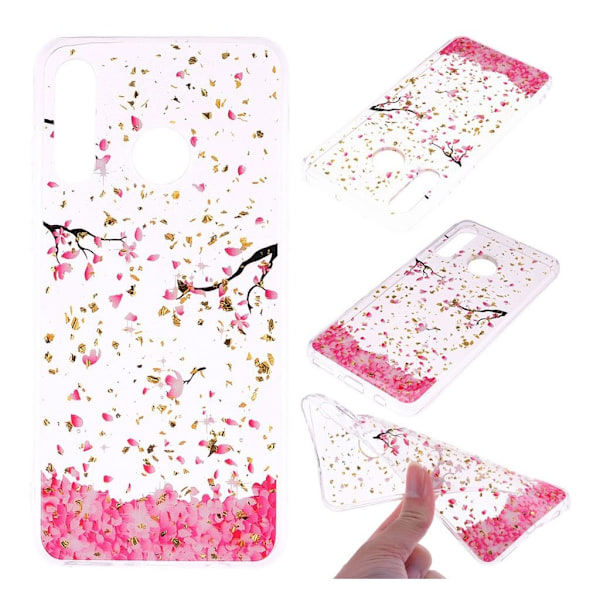 Huawei P30 Lite glitter mønster deksel - Falling Flowers Multicolor