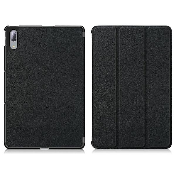Lenovo Tab P11 Pro tri-fold lychee læderetui - Sort Black