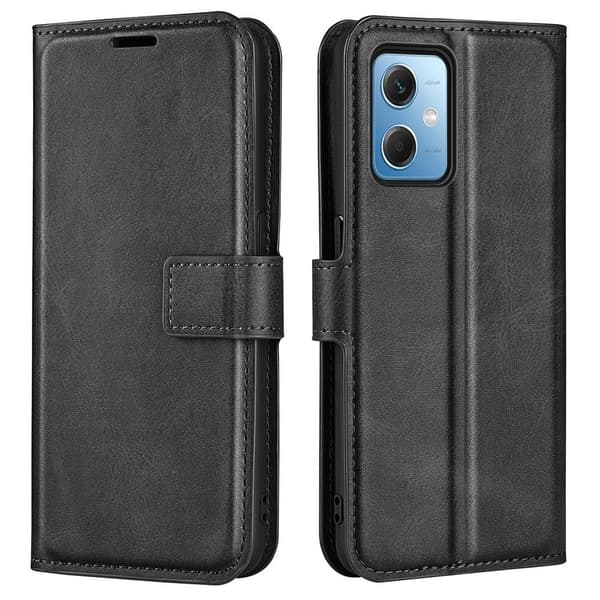 Hållbart konstläder Xiaomi Redmi Note 12 fodral med plånbok - Svart Svart