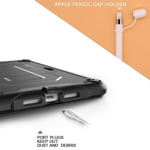 iPad Mini (2019) 360 graders hållbart hybridfodral - Svart Svart