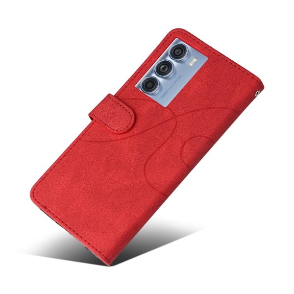Tekstureret Læder Etui med Strop TilMotorola Moto G200 5G / Edge S30 - Rød Red