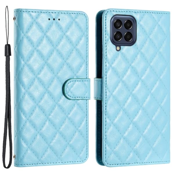 Funktionelt Samsung Galaxy M33 5G rombe etui med pung Blue