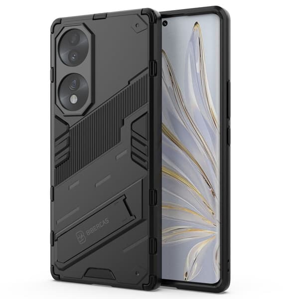 Stødsikker Hybrid Cover med A Moderne Touch til Honor 70 - Sort Black