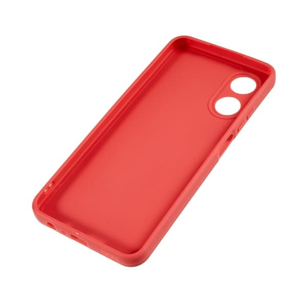 Mikrofiberforet blødt gummi Oppo A17 cover - Rød Red