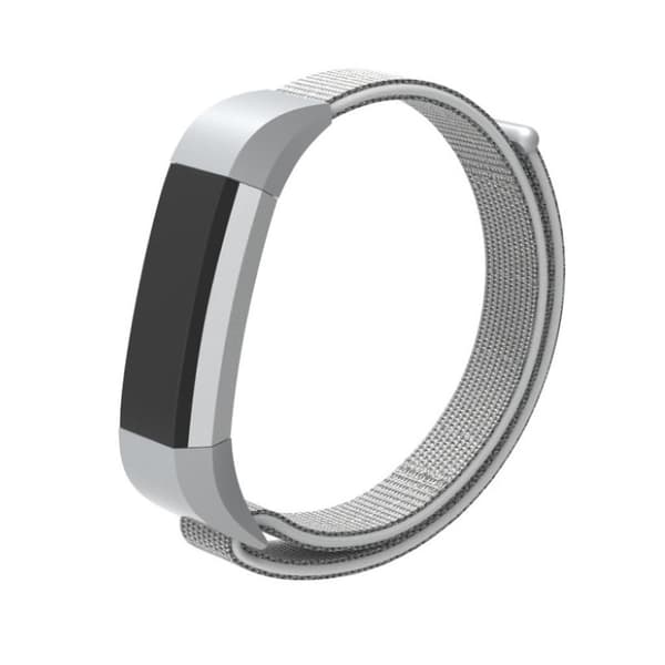 Fitbit Ace klockarmband nylonmaterial kardborre - Silver Silvergrå