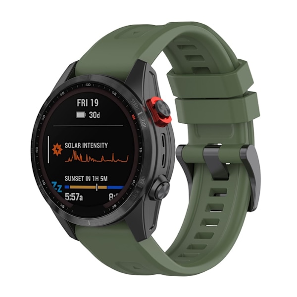 20 mm Garmin Fenix 7S / Instinct 2S klockarmband i silikon med metallspänne - Midnattsgrön Grön