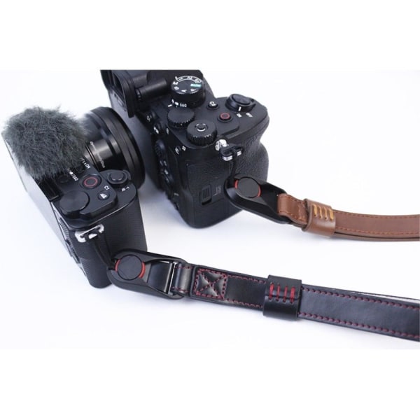 Kamerarem i læder til Sony- og Fujifilm-kameraer - Kaffe Brown