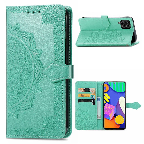 Mandala Samsung Galaxy M62 / F62 Läppäkotelo - Vihreä Green