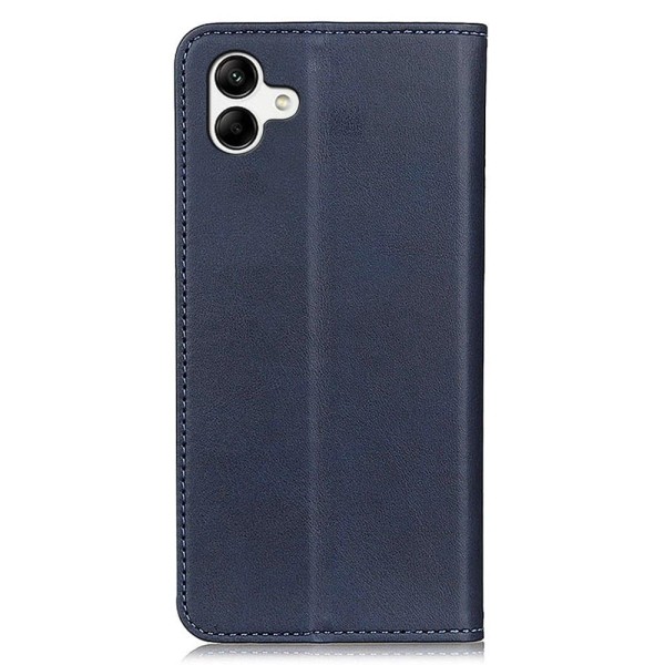 Lompakko-style Aitoa Nahkaa Läppäkotelo For Samsung Galaxy A04e - Sininen Blue