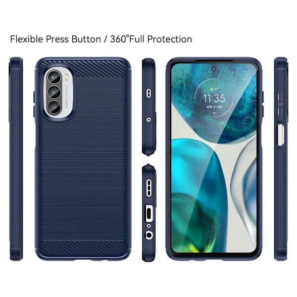 Carbon Flex Motorola Moto G52 deksel - Blå Blue
