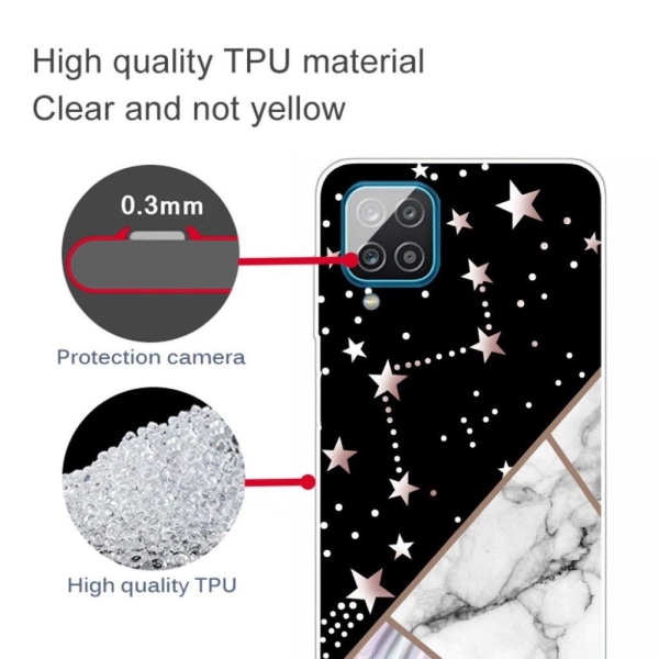 Marble Samsung Galaxy A42 5G Etui - Constellation Marble Tile Black