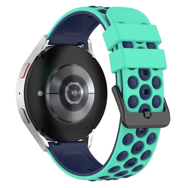 20 mm dubbelfärgat klockarmband i silikon för Garmin-klocka - Teal Midnattsblå Blå