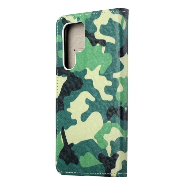 Wonderland Samsung Galaxy S22 Ultra flip etui - Camouflage Green