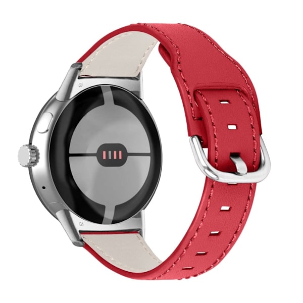 Google Pixel Watch Cowhide ekte lærrem - Rød Red