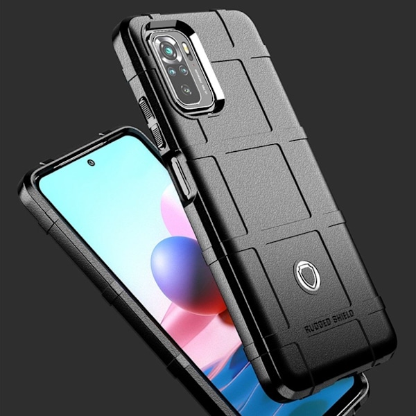 Rugged Shield Xiaomi Redmi Note 10S / Xiaomi Redmi Note 10 kotelot - Musta Black