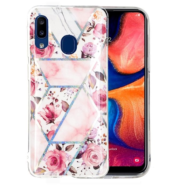 Marmormotiv Samsung Galaxy A20e skal - Ros Rosa