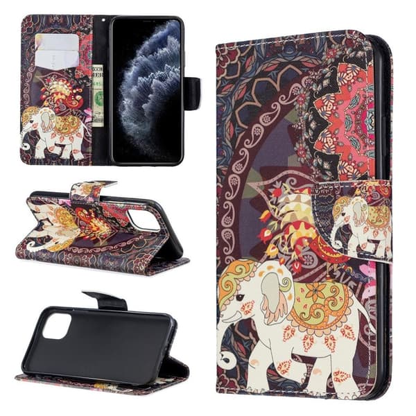 Wonderland iPhone 11 Pro Max flip etui - Blomsterelefant Multicolor