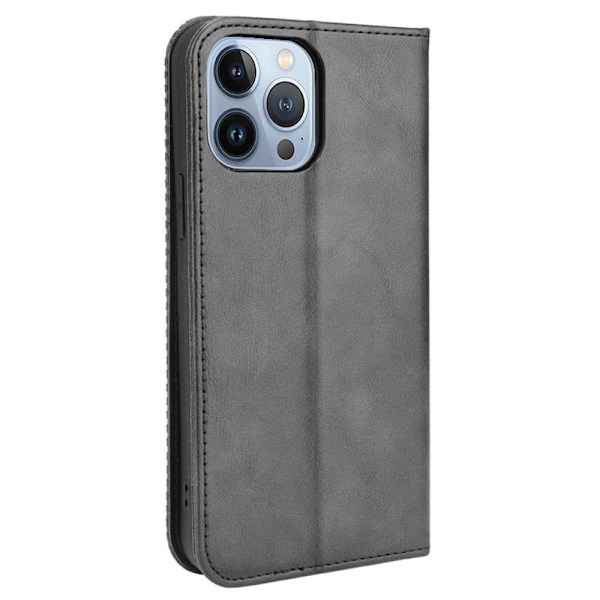 Bofink Vintage läder iPhone 14 Pro Max fodral - Svart Svart
