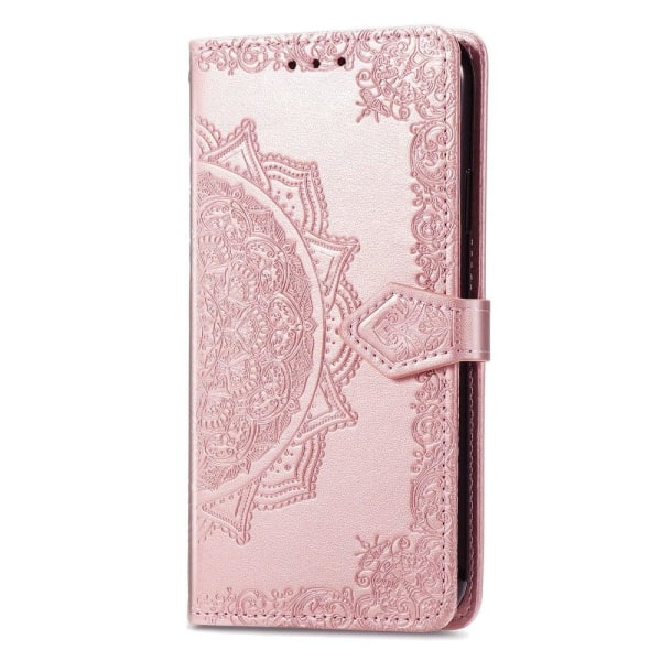 Mandala Motorola Edge 30 Neo Läppäkotelo - Ruusukulta Pink