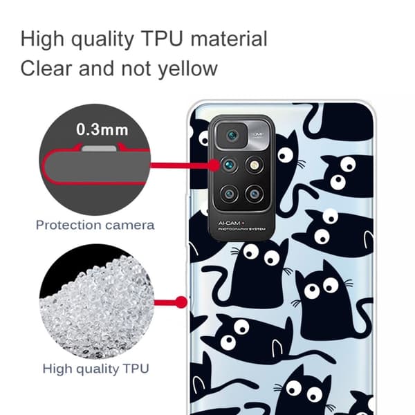 Marble Xiaomi Redmi 10 Prime / Redmi 10 Etui - Sort Kat Black