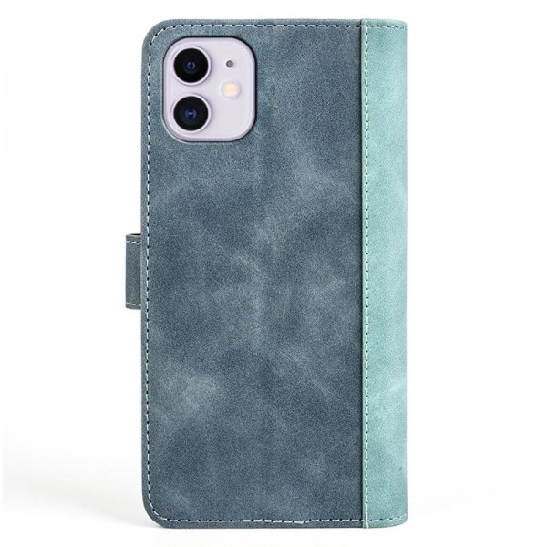 Two-color Leather Läppäkotelo For iPhone 11 - Sininen Blue