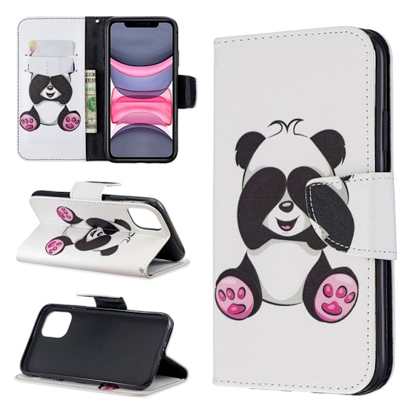 Wonderland iPhone 11 Veske - Sjenert panda Multicolor