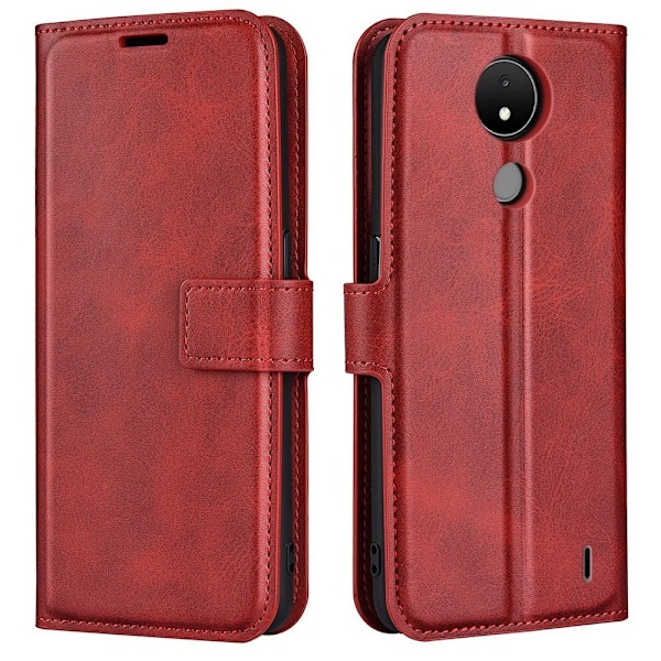 Lompakko Nahkakotelo For Nokia C21 - Punainen Red