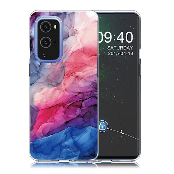 Marble OnePlus 9 Pro Etui - Aqueous Vibrant Mønster Multicolor