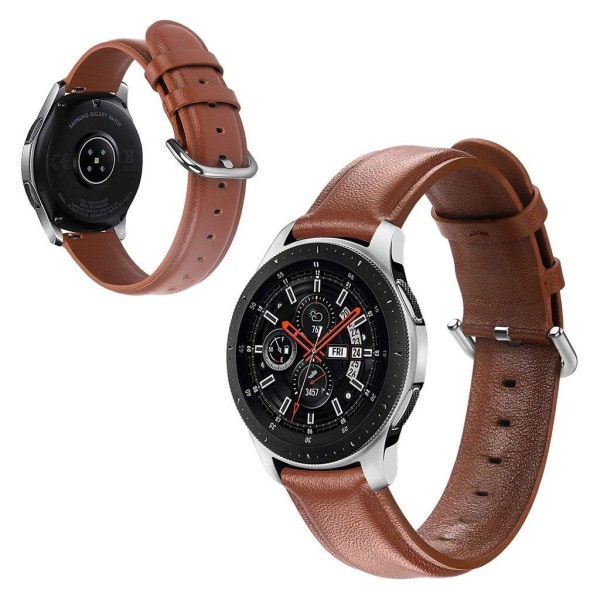 Samsung Galaxy Watch (42mm) äkta läder klockarmband - brun Brun