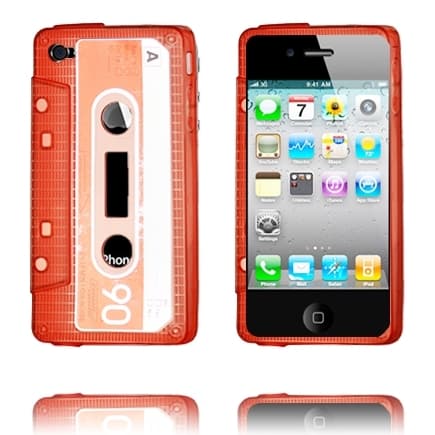 Cassette Skal Semi-Transparent (Röd) iPhone 4/4S Silikonskal Röd