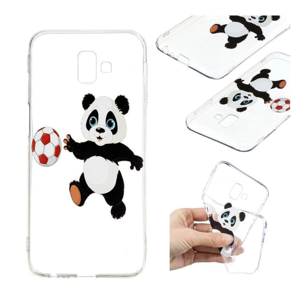 Samsung Galaxy J6 Plus (2018) mønstered blødt etui - Panda Spill Multicolor