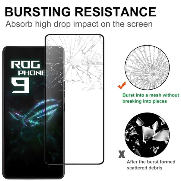 Asus ROG Phone 9 kosketusherkkä ja temperoitu suojalasi Transparent