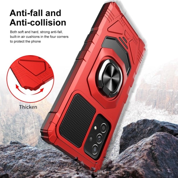 Slidstærkt cover i hård plast med blød inderside og kickstand til Samsung Galaxy A33 5G - Rød Red