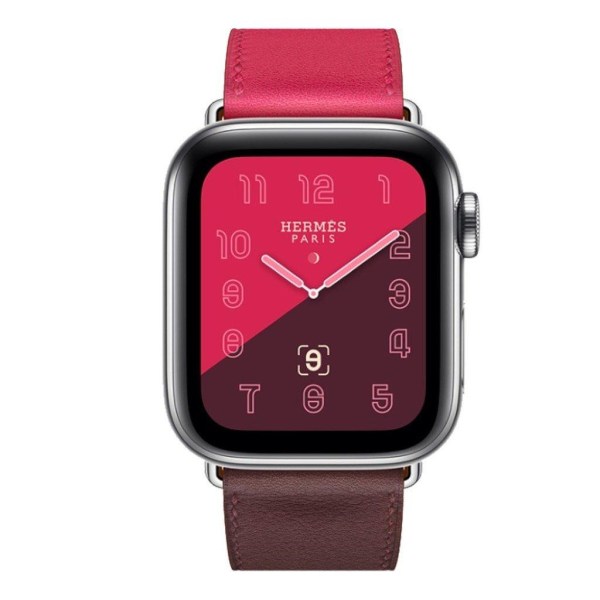 Apple Watch Series 4 40mm erstatnings urrem i læder - Rosa/Vinrø Multicolor