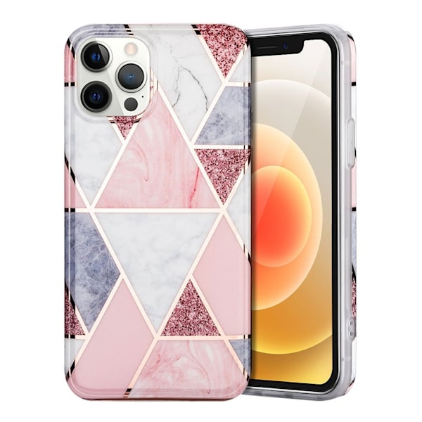 Marble design iPhone 12 Pro Max kotelot - Pinkki Pink