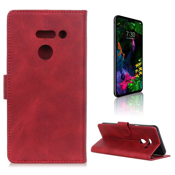 LG G8 ThinQ Matta nahkainen suojakotelo - Punainen Red