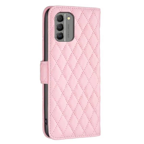 Rombemønster, matt flip-deksel for Nokia G310 - Rosa Pink