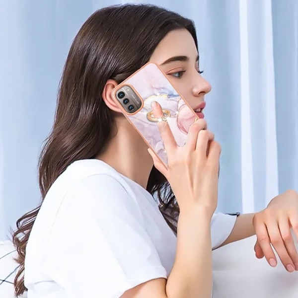 Marmormotiv Nokia G11 / Nokia G21 skal - Roséguld Marmor Dimma Rosa