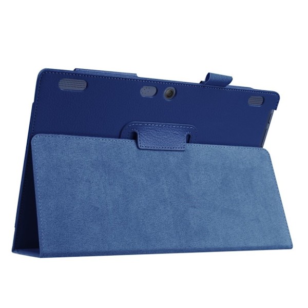 Lenovo Tab 10 TB-X103F etui med stativ i kunstlæder - Mørkeblå Blue