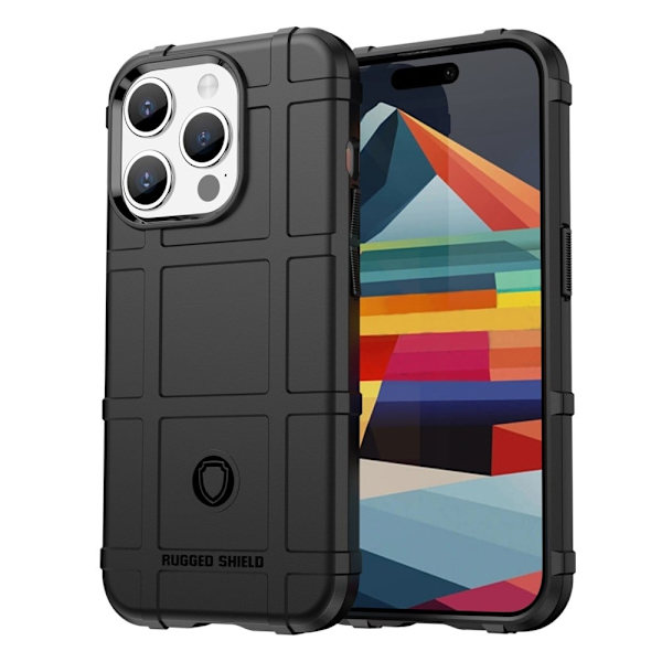 Rugged Shield Etui iPhone 15 Pro Max - Svart Black