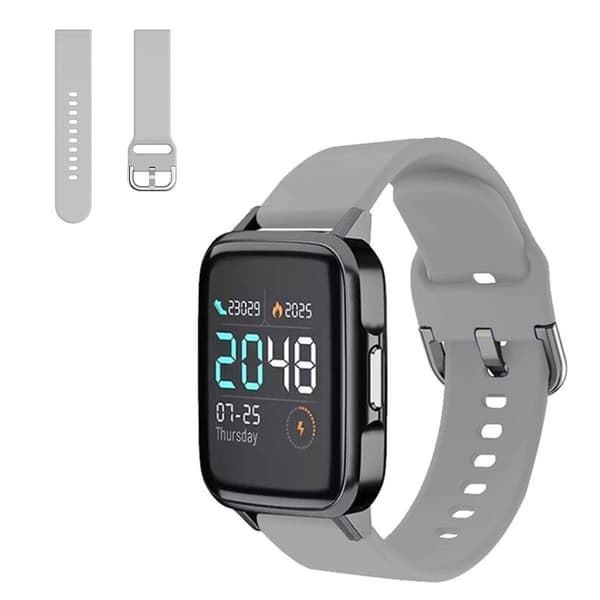 Haylou SmartWatch komfortarmbånd i silikon - Grå Størrelse: S Silver grey