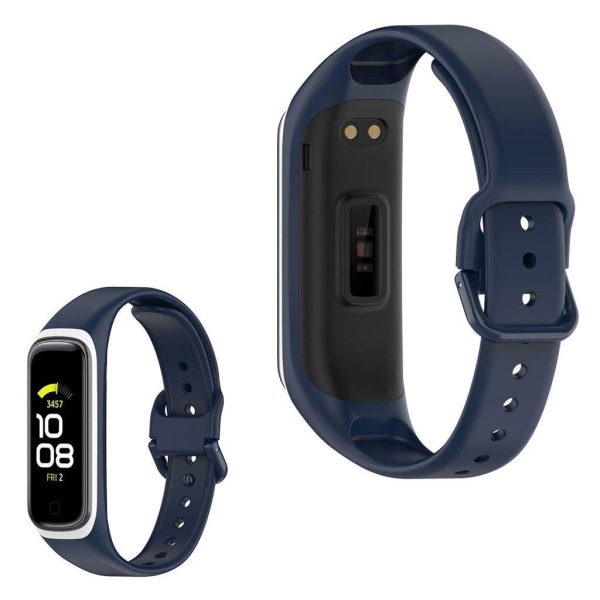 Samsung Galaxy Fit 2 kaksivärinen silikonikellonauha - Tummansininen / Valkoinen Blue