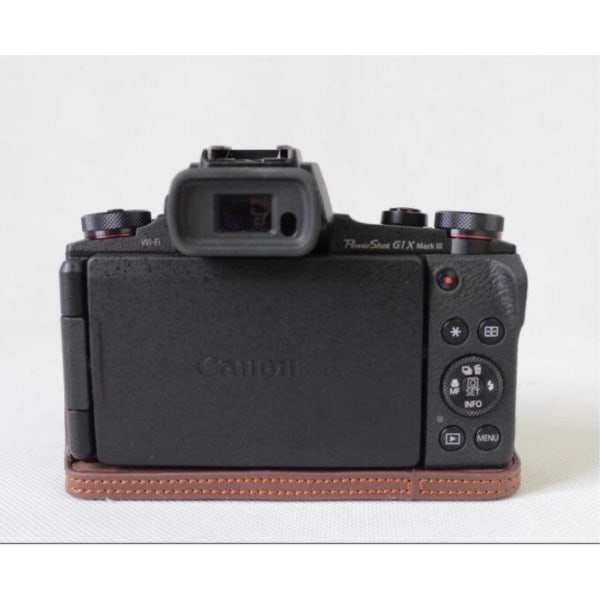 Canon Powershot G1 X Mark III halv-beskyttelsesetui i kunstlæder - Kaffe Brown