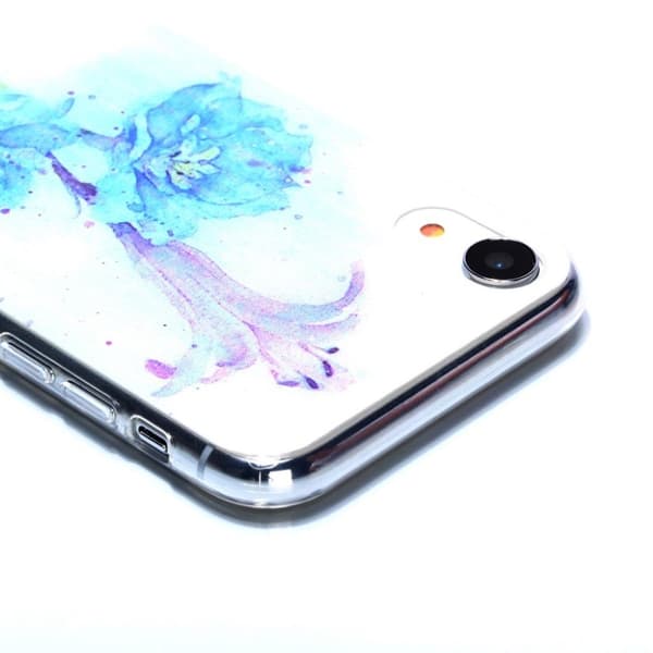 iPhone Xs Max ultratunt mönstrat mjukt fodral - Blå Blomma Blå