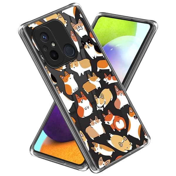 Deco Xiaomi Redmi 12C deksel - Hunder Klistremerke Brown