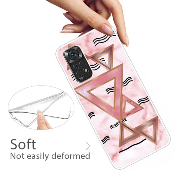 Marmormotiv Xiaomi Redmi Note 11 Pro 5G skal - Rosa Färgade Trianglar Rosa