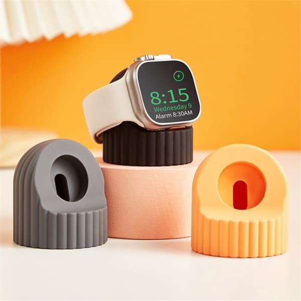 Vågformad laddningsstation i silikon för Apple Watch - Midnattsblå Blå